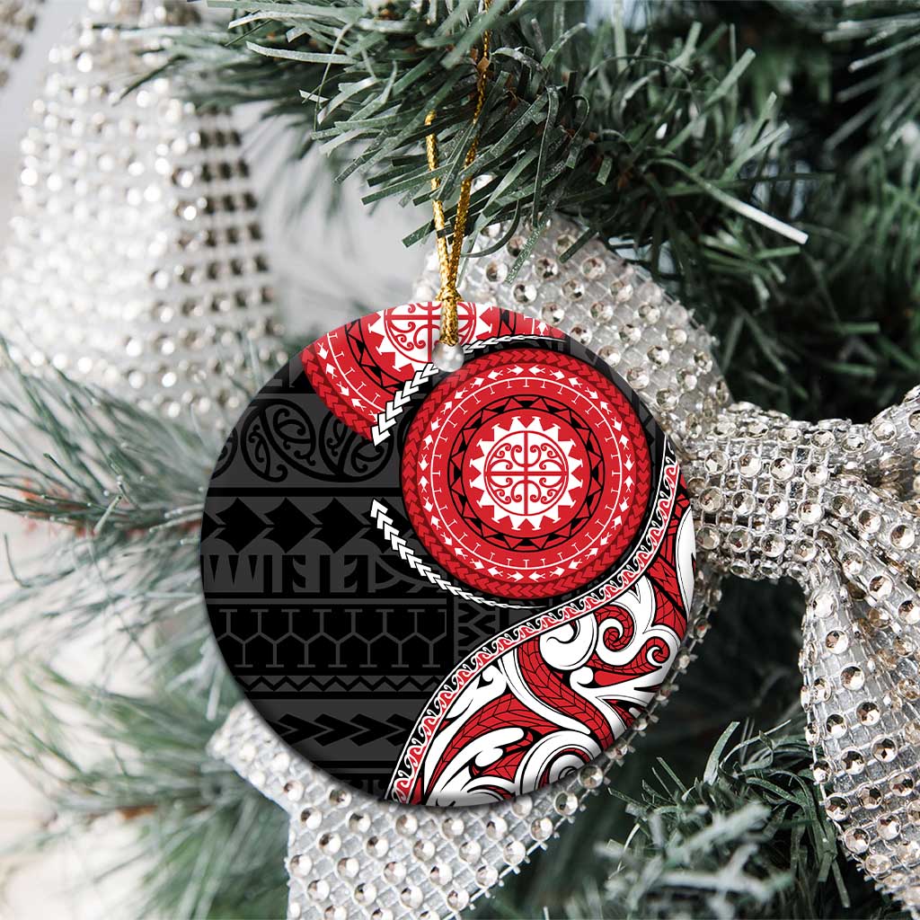 New Zealand Red Maori Koru Simple Style Ceramic Ornament LT05 - Polynesian Pride