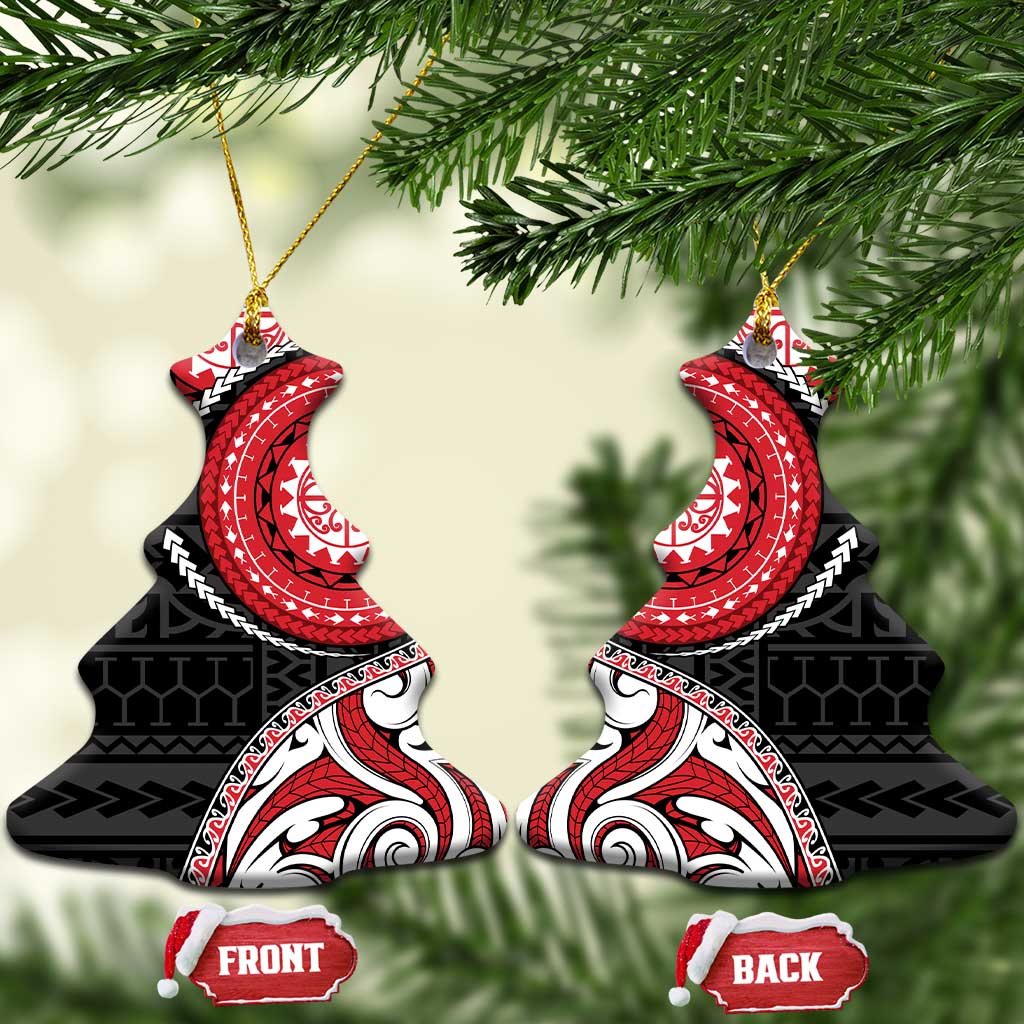 New Zealand Red Maori Koru Simple Style Ceramic Ornament LT05 Christmas Tree Red - Polynesian Pride