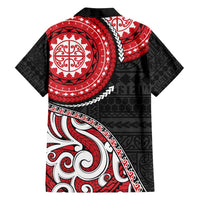New Zealand Red Maori Koru Simple Style Family Matching Long Sleeve Bodycon Dress and Hawaiian Shirt LT05 - Polynesian Pride
