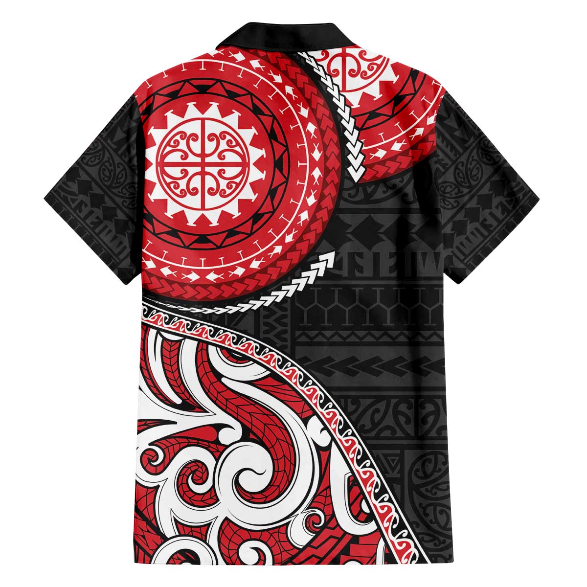 New Zealand Red Maori Koru Simple Style Family Matching Off Shoulder Short Dress and Hawaiian Shirt LT05 - Polynesian Pride