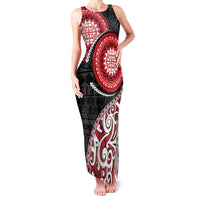 New Zealand Red Maori Koru Simple Style Family Matching Tank Maxi Dress and Hawaiian Shirt LT05 Mom's Dress Red - Polynesian Pride
