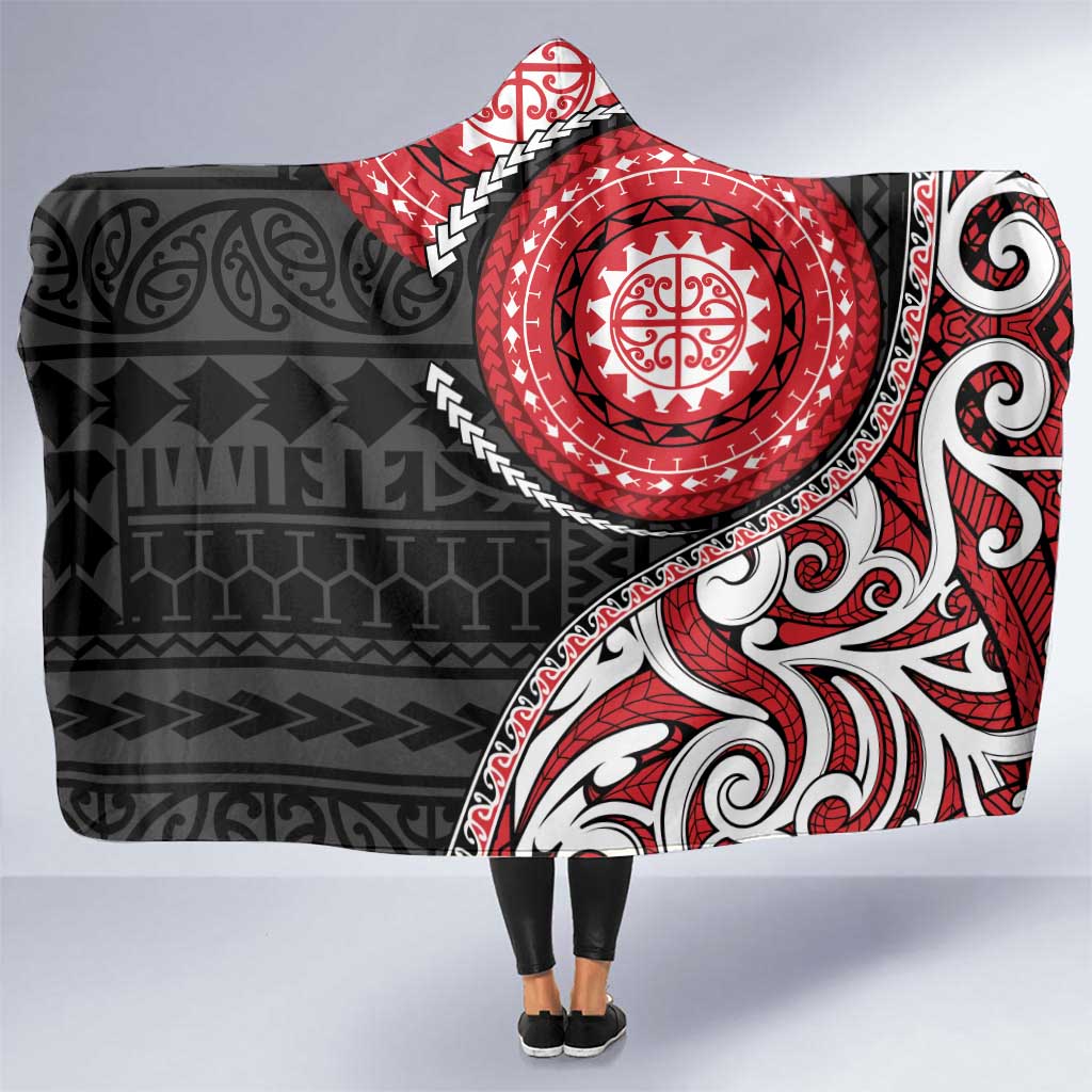 New Zealand Red Maori Koru Simple Style Hooded Blanket LT05 One Size Red - Polynesian Pride