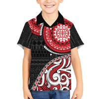 New Zealand Red Maori Koru Simple Style Kid Hawaiian Shirt LT05 Kid Red - Polynesian Pride