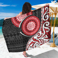 New Zealand Red Maori Koru Simple Style Sarong LT05 One Size 44 x 66 inches Red - Polynesian Pride