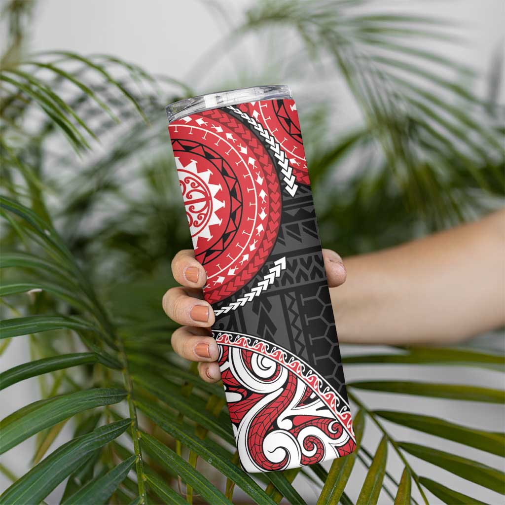 New Zealand Red Maori Koru Simple Style Skinny Tumbler LT05 - Polynesian Pride