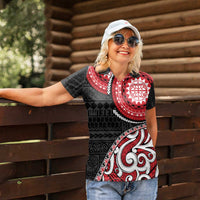 New Zealand Red Maori Koru Simple Style Women Polo Shirt