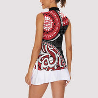 New Zealand Red Maori Koru Simple Style Women Sleeveless Polo Shirt LT05 - Polynesian Pride