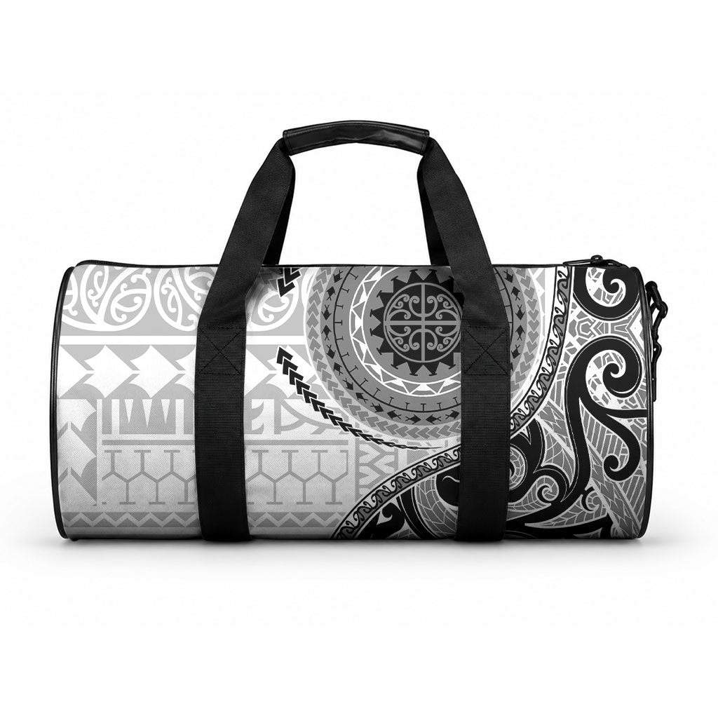 New Zealand White Maori Koru Simple Style Duffle Bag LT05 One size White - Polynesian Pride