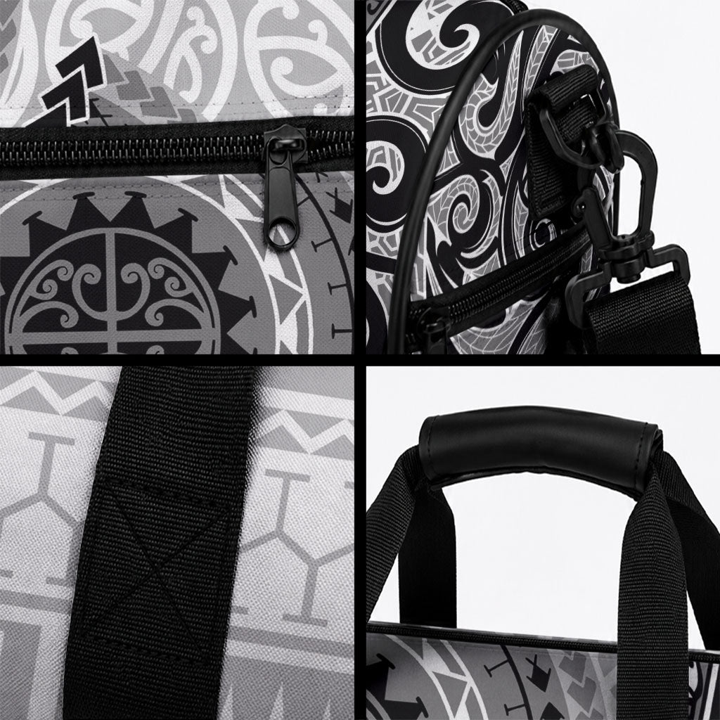 New Zealand White Maori Koru Simple Style Duffle Bag LT05 - Polynesian Pride