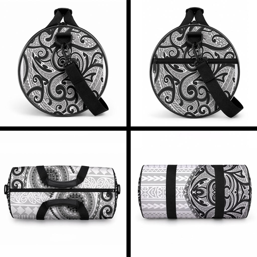 New Zealand White Maori Koru Simple Style Duffle Bag LT05 - Polynesian Pride