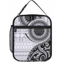 New Zealand White Maori Koru Simple Style Lunch Bag LT05 10.2 × 8.3 × 4.3 inch White - Polynesian Pride