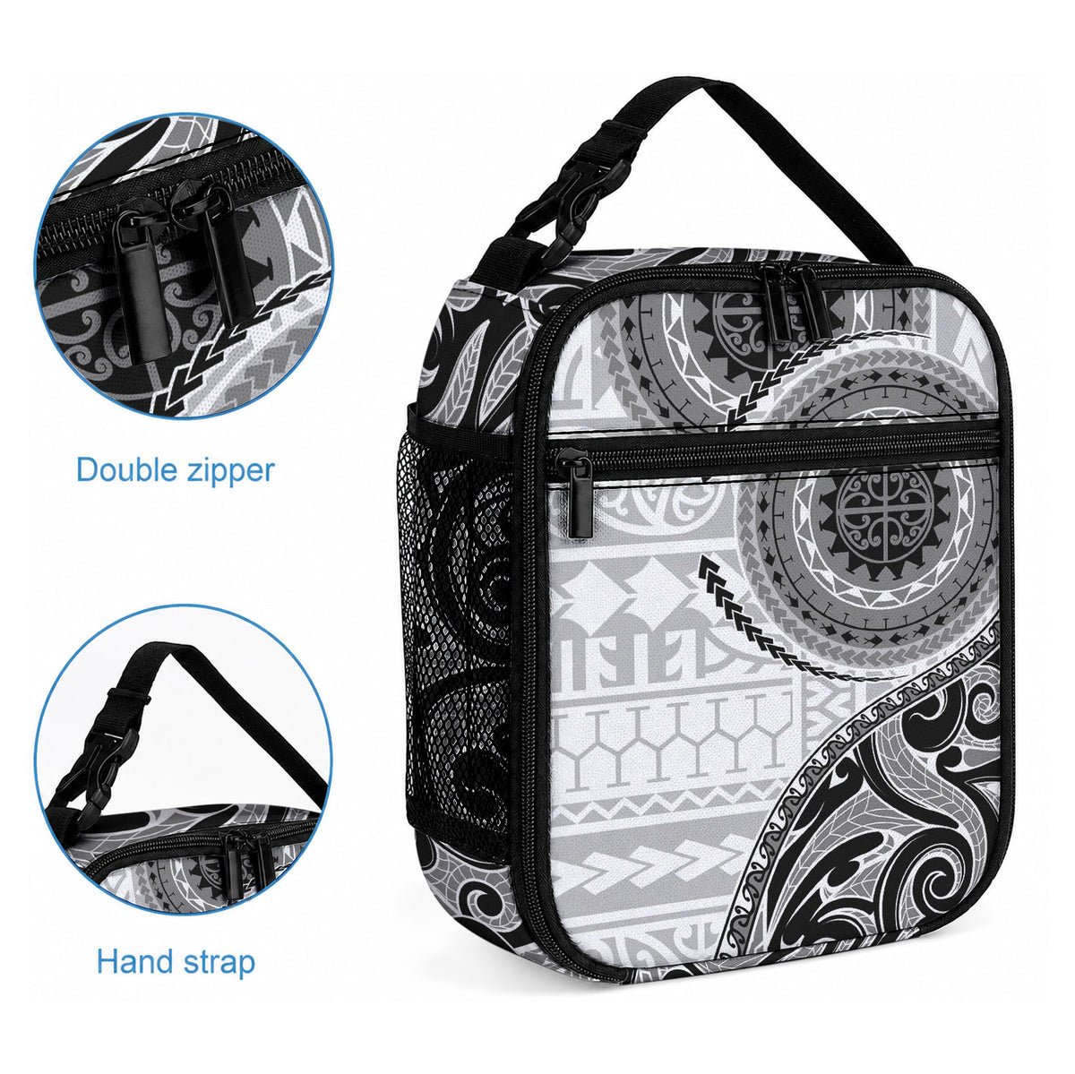 New Zealand White Maori Koru Simple Style Lunch Bag LT05 - Polynesian Pride