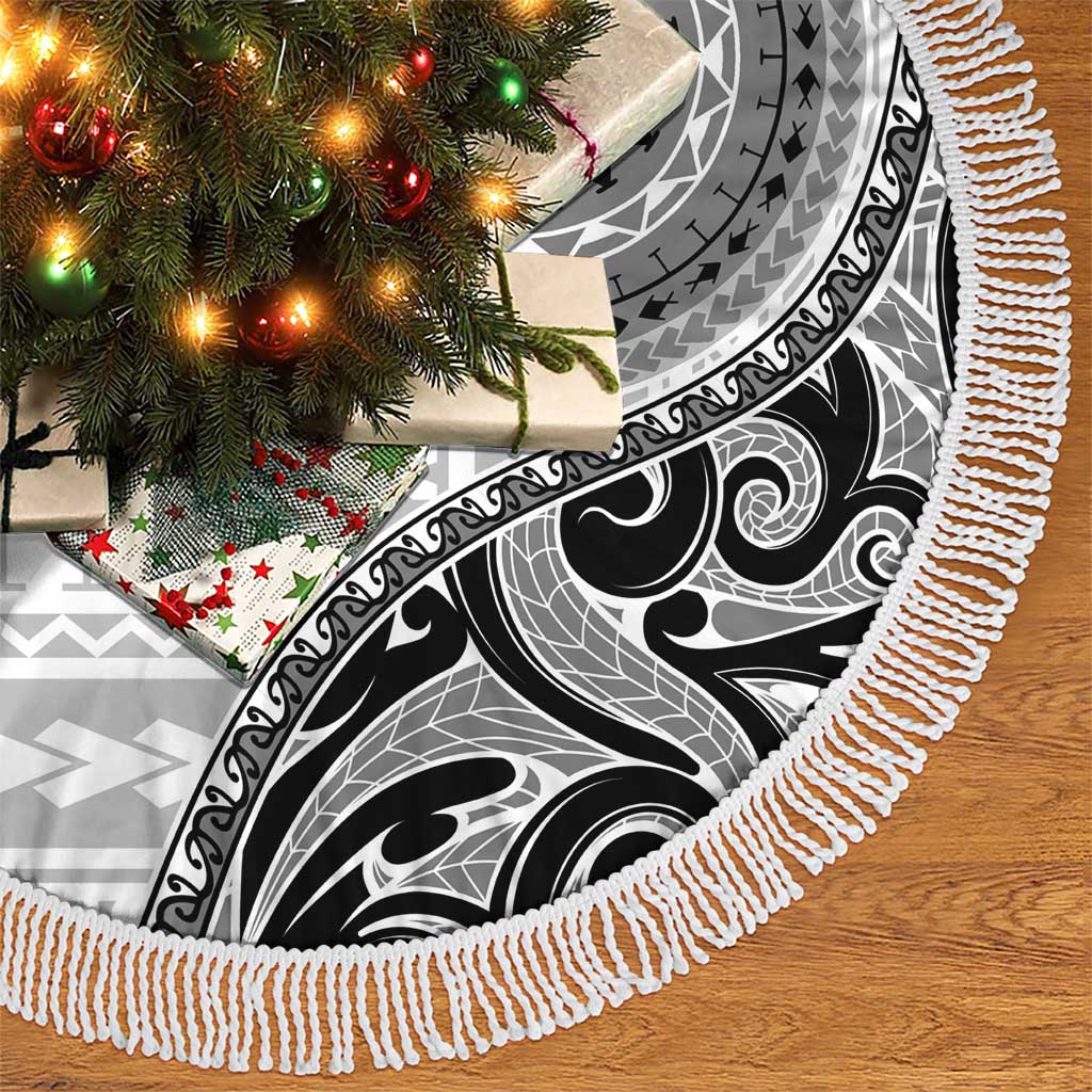 New Zealand White Maori Koru Simple Style Tree Skirt LT05 - Polynesian Pride