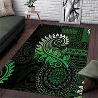 New Zealand Maori Koru Fern Area Rug Spiral Polynesian Style Green LT05 Green - Polynesian Pride