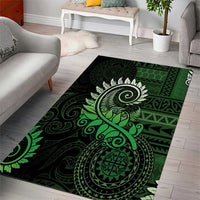New Zealand Maori Koru Fern Area Rug Spiral Polynesian Style Green LT05 - Polynesian Pride