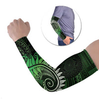 New Zealand Maori Koru Fern Arm Sleeves Spiral Polynesian Style Green LT05 Set of 2 Green - Polynesian Pride