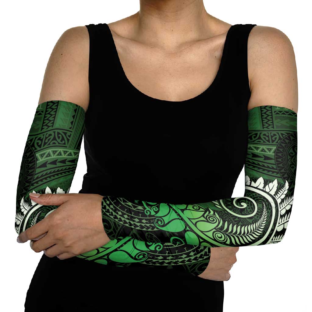 New Zealand Maori Koru Fern Arm Sleeves Spiral Polynesian Style Green LT05 - Polynesian Pride