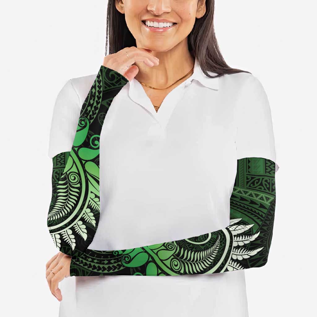 New Zealand Maori Koru Fern Arm Sleeves Spiral Polynesian Style Green LT05 - Polynesian Pride
