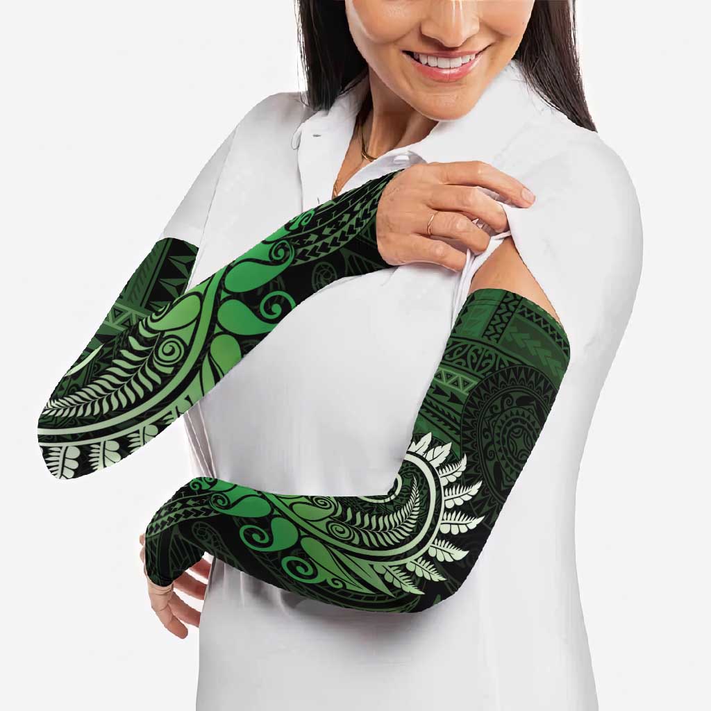 New Zealand Maori Koru Fern Arm Sleeves Spiral Polynesian Style Green LT05 - Polynesian Pride