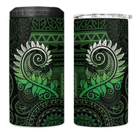 New Zealand Maori Koru Fern 4 in 1 Can Cooler Tumbler Spiral Polynesian Style Green LT05 One Size: 16 oz Green - Polynesian Pride