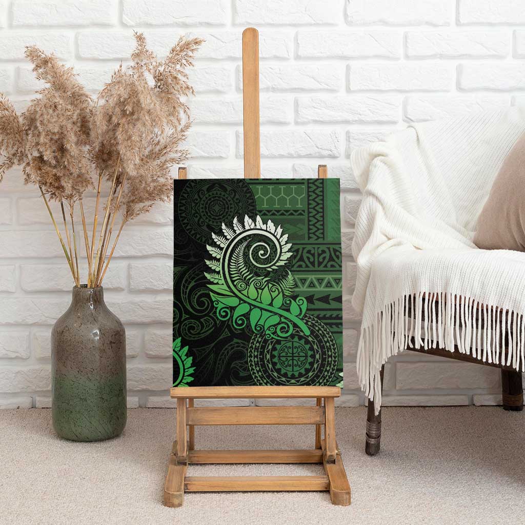 New Zealand Maori Koru Fern Canvas Wall Art Spiral Polynesian Style Green LT05 - Polynesian Pride