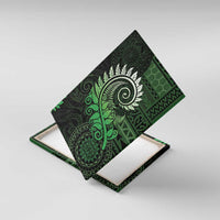 New Zealand Maori Koru Fern Canvas Wall Art Spiral Polynesian Style Green LT05 With Frame Green - Polynesian Pride