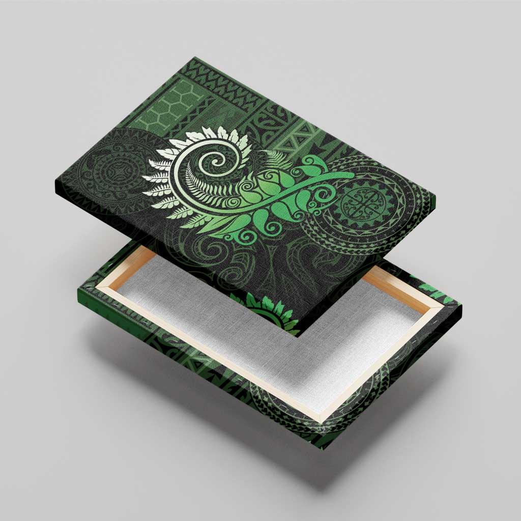 New Zealand Maori Koru Fern Canvas Wall Art Spiral Polynesian Style Green LT05 - Polynesian Pride