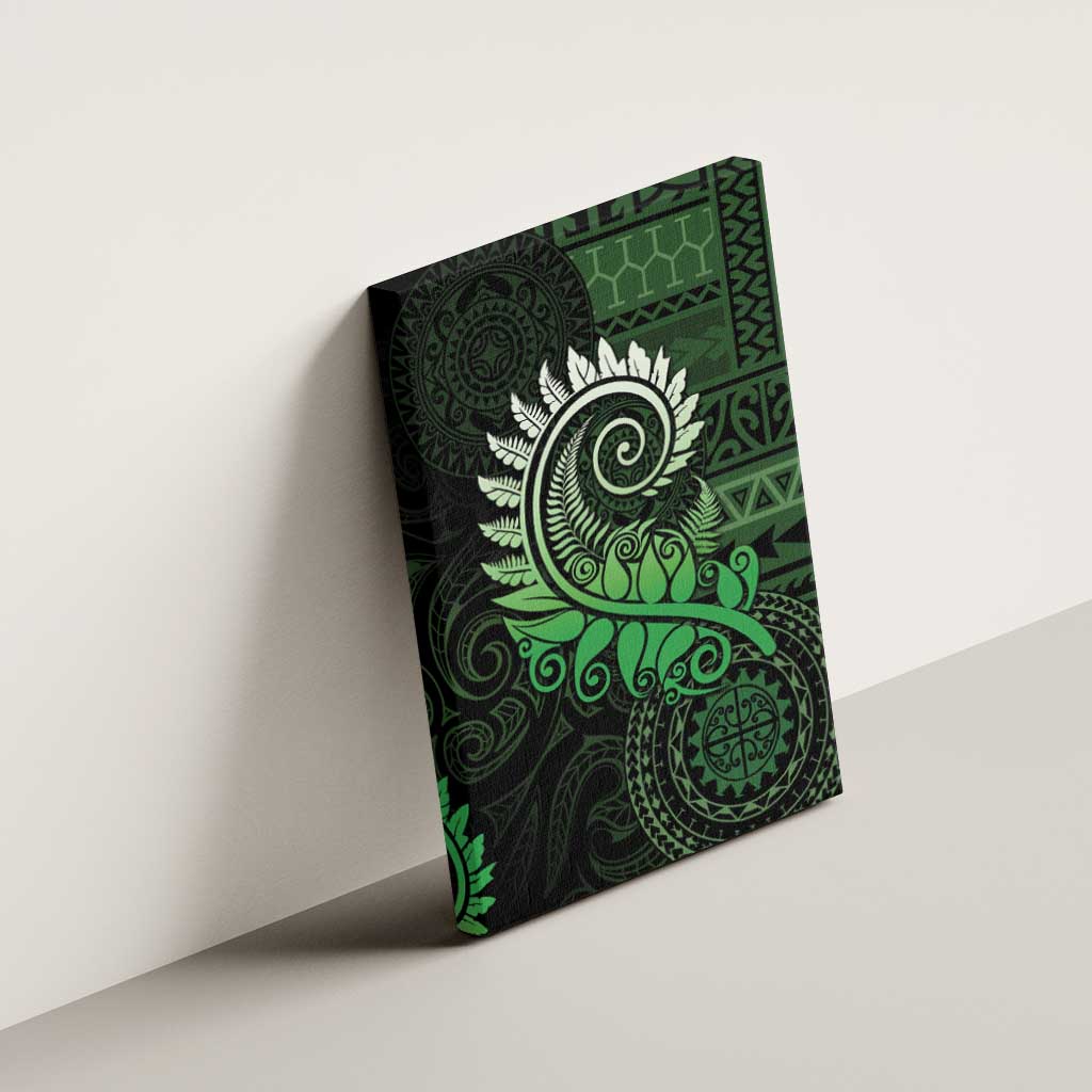 New Zealand Maori Koru Fern Canvas Wall Art Spiral Polynesian Style Green LT05 - Polynesian Pride