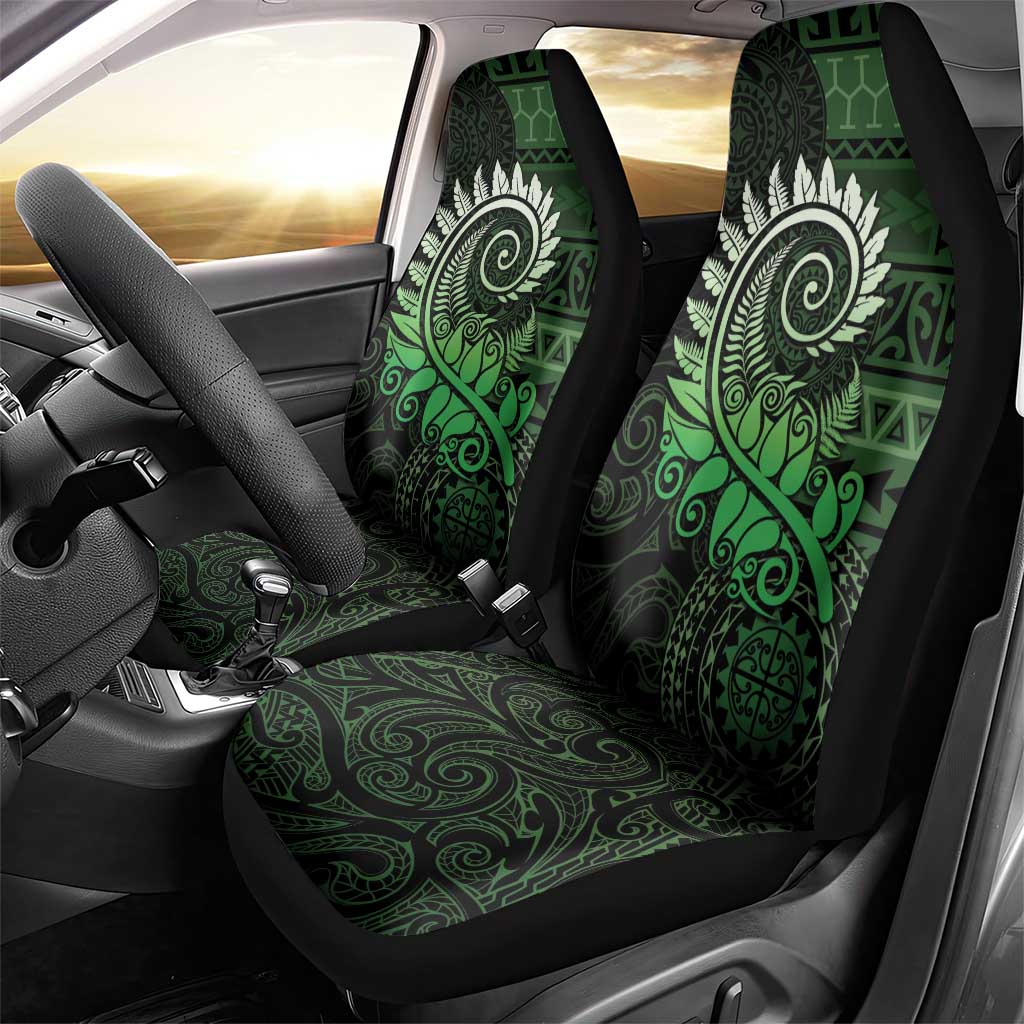 New Zealand Maori Koru Fern Car Seat Cover Spiral Polynesian Style Green LT05 - Polynesian Pride