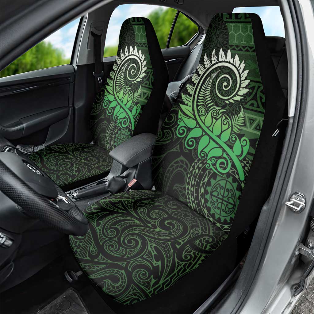 New Zealand Maori Koru Fern Car Seat Cover Spiral Polynesian Style Green LT05 - Polynesian Pride