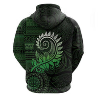 New Zealand Maori Koru Fern Hoodie Spiral Polynesian Style Green LT05 - Polynesian Pride