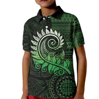 New Zealand Maori Koru Fern Kid Polo Shirt Spiral Polynesian Style Green LT05 Kid Green - Polynesian Pride