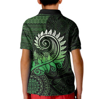 New Zealand Maori Koru Fern Kid Polo Shirt Spiral Polynesian Style Green LT05 - Polynesian Pride