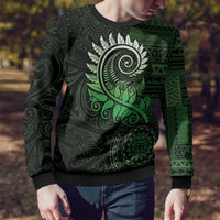 New Zealand Maori Koru Fern Ugly Christmas Sweater Spiral Polynesian Style Green LT05 - Polynesian Pride