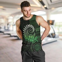 New Zealand Maori Koru Fern Men Tank Top Spiral Polynesian Style Green LT05 Green - Polynesian Pride