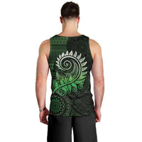 New Zealand Maori Koru Fern Men Tank Top Spiral Polynesian Style Green LT05 - Polynesian Pride