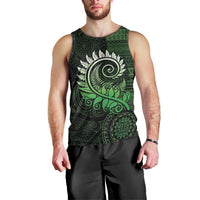 New Zealand Maori Koru Fern Men Tank Top Spiral Polynesian Style Green LT05 - Polynesian Pride