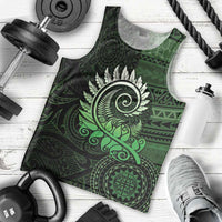 New Zealand Maori Koru Fern Men Tank Top Spiral Polynesian Style Green LT05 - Polynesian Pride