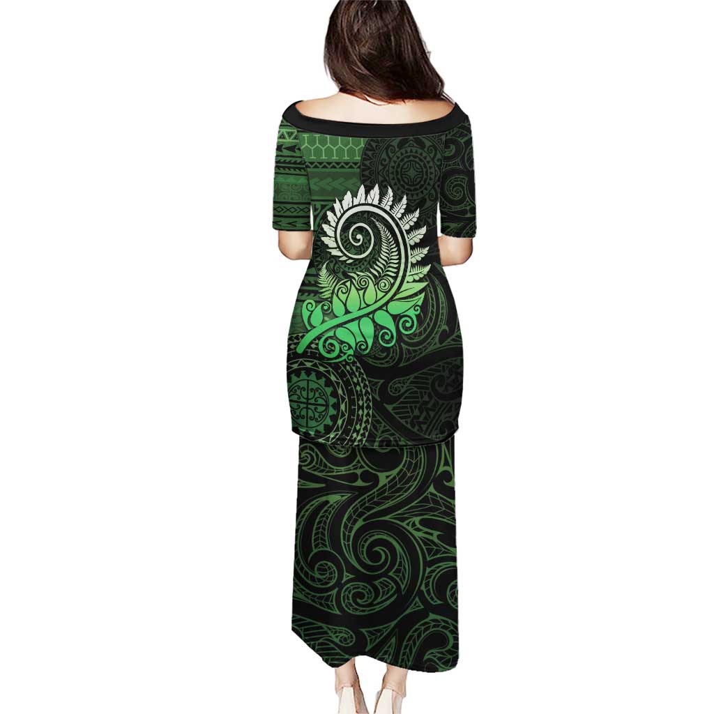 New Zealand Maori Koru Fern Puletasi Spiral Polynesian Style Green LT05 - Polynesian Pride