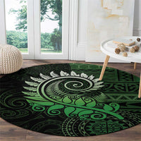 New Zealand Maori Koru Fern Round Carpet Spiral Polynesian Style Green LT05 - Polynesian Pride