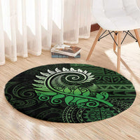 New Zealand Maori Koru Fern Round Carpet Spiral Polynesian Style Green LT05 - Polynesian Pride