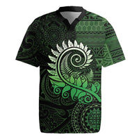 New Zealand Maori Koru Fern Rugby Jersey Spiral Polynesian Style Green LT05 Green - Polynesian Pride