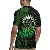 New Zealand Maori Koru Fern Rugby Jersey Spiral Polynesian Style Green LT05 - Polynesian Pride