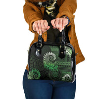 New Zealand Maori Koru Fern Shoulder Handbag Spiral Polynesian Style Green LT05 One Size Green - Polynesian Pride