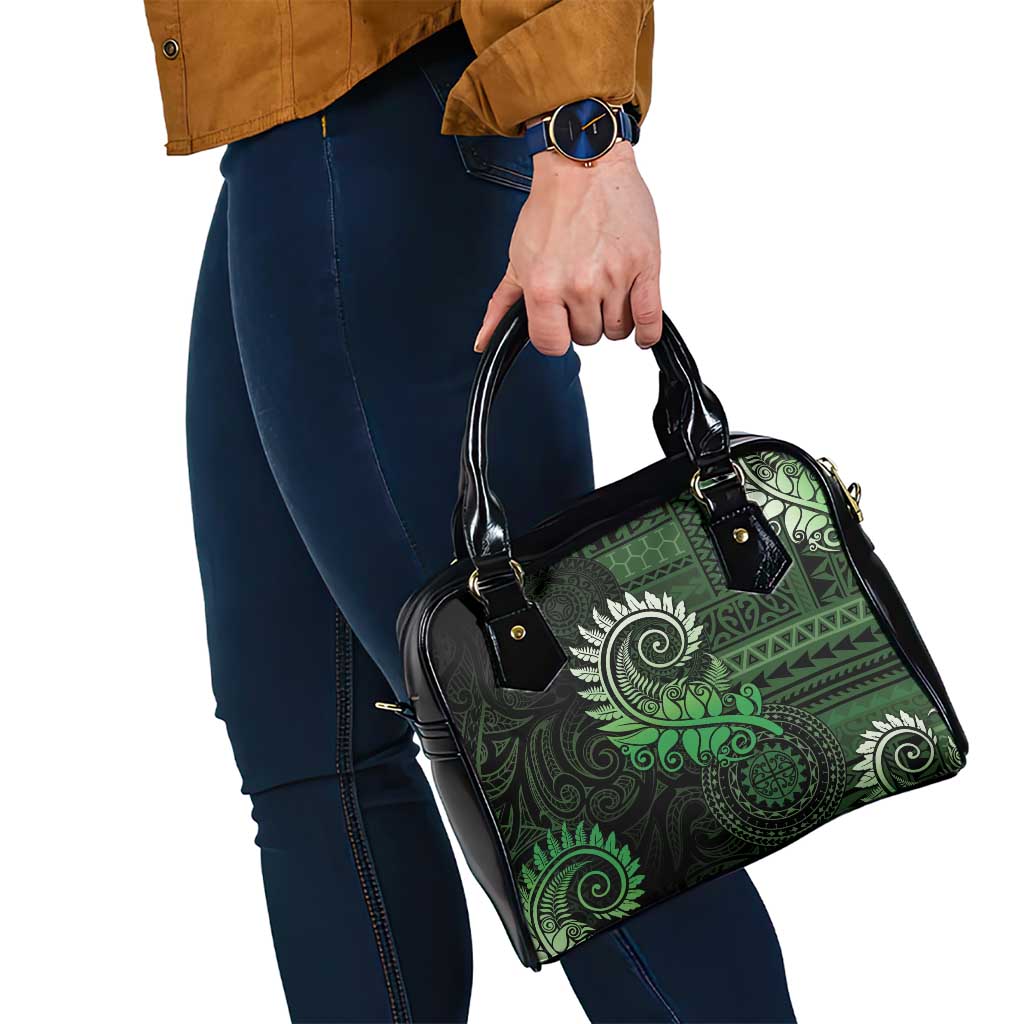 New Zealand Maori Koru Fern Shoulder Handbag Spiral Polynesian Style Green LT05 - Polynesian Pride