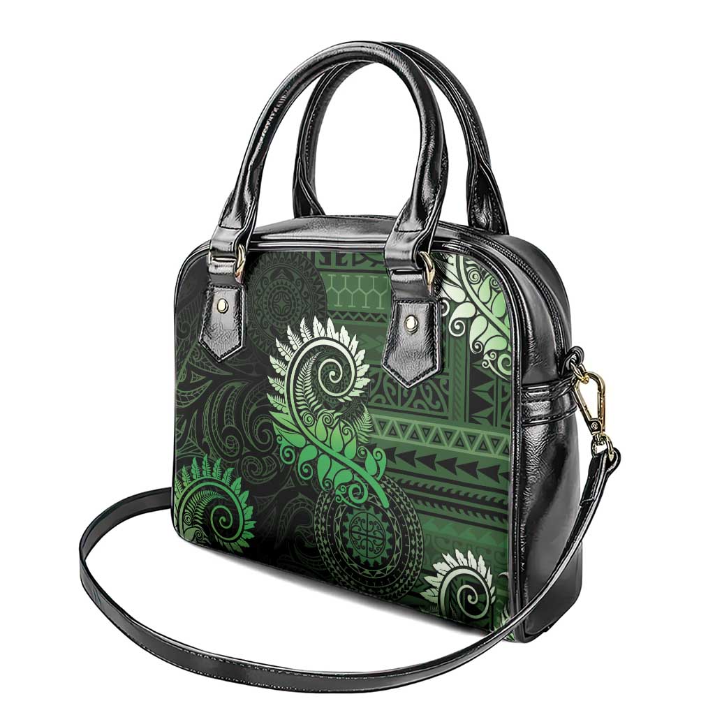 New Zealand Maori Koru Fern Shoulder Handbag Spiral Polynesian Style Green LT05 - Polynesian Pride