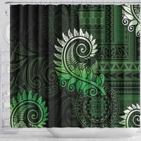 New Zealand Maori Koru Fern Shower Curtain Spiral Polynesian Style Green LT05 - Polynesian Pride