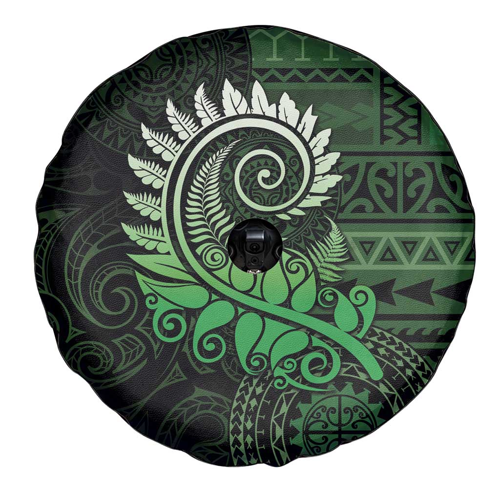 New Zealand Maori Koru Fern Spare Tire Cover Spiral Polynesian Style Green LT05 - Polynesian Pride