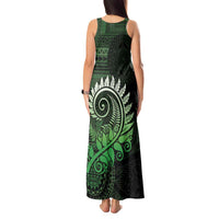 New Zealand Maori Koru Fern Tank Maxi Dress Spiral Polynesian Style Green LT05 - Polynesian Pride