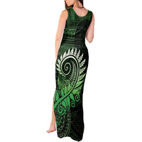 New Zealand Maori Koru Fern Tank Maxi Dress Spiral Polynesian Style Green LT05 - Polynesian Pride